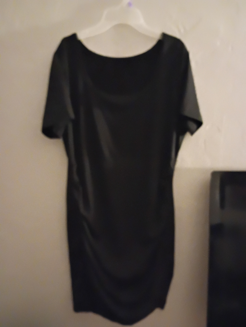 Sleek Black Short-Sleeve Sheath Dress
